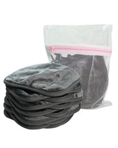 NATWAG | Reusable Update Makeup Removing Microfiber Cloth for Sensitive Skin | Washable Makeup Remover Towels | Natural Facial Cleansing Towels (6”x 6”, 12 Pack/Grey)