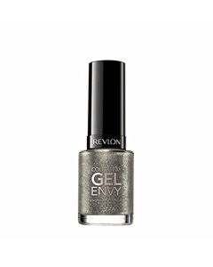 Revlon ColorStay Gel Envy Longwear Nail Polish, with Built-in Base Coat & Glossy Shine Finish, in Black/Grey, 515 Smoke and Mirrors, 0.4 oz