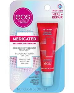 eos Medicated Lip Balm - The Fixer | Lip Care to Repair and Protect Chapped and Dry Lips | Instant Cooling and Pain Relief with Natural Ingredients | 0.35 oz