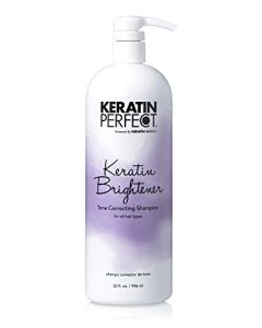 Keratrin Perfect - Brightener Tone Correcting Shampoo - Anti Color Fading - Super Soothing - Salon Quality - Hydrating Hair - For All & Blonde Type - No Suplhate - 32 Oz