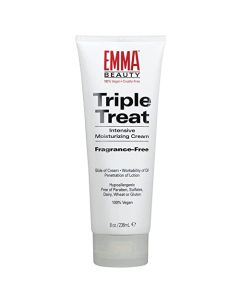 EMMA Beauty Triple Treat Intensive Moisturizing Cream for Hand & Body, Fragrance-Free Unscented Lotion, Hydrating Hypoallergenic Moisturizer for Dry, Sensitive Skin, 100% Vegan & Cruelty-Free, 8 Oz