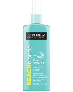 John Frieda Beach Blonde Sea Waves Salt Spray, Wave Texturizing Spray, with Natural Sea Salt to Enhance Wavy Hair for Tousled Volume, 5 Ounce