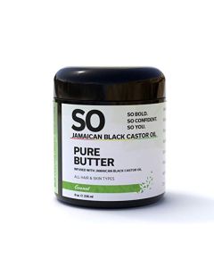 SO Jamaican Black Castor Oil Pure Butter | Coconut | Made From 100% Pure Jamaican Black Castor Oil and Virgin Coconut Oil | For all Skin & Hair types for Men & Women 8 Oz / 236 mL