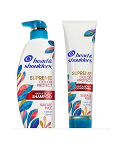 Head & Shoulders Dandruff Shampoo and Conditioner, Supreme Color Protect with Argan Oil and Manuka Honey, 11.8 Oz, 9.4 Oz