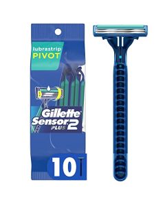 Gillette Sensor2 Plus Pivoting Head Men’s Disposable Razors, 10 Count (Pack of 3)