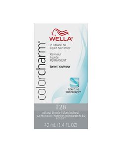 WELLA colorcharm Hair Toner, Neutralize Brass With Liquifuse Technology, T28 Natural Blonde, 1.4 oz