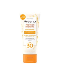 Aveeno Protect + Hydrate Moisturizing Body Sunscreen Lotion With Broad Spectrum Spf 30 & Prebiotic Oat, Weightless & Refreshing Feel, Paraben-free, Oil-free, Oxybenzone-free, 3.0 ounces