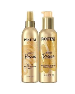 Pantene Hair Spray Miracle Rescue Leave In Conditioner Spray & Mix-In Treatment, Boost of Hydration for Damaged Hair, 5.7 Fl Oz and 3 Fl Oz Each