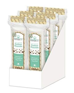 Cotton Too 100 Count Cotton Cosmetic Rounds, Premium, 6 Pack