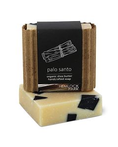Hemlock Park Moisturizing Organic Shea Butter Bar Soap | Naturally Nourishes Skin with Coconut Oil & Olive Oil | Handcrafted in USA (Palo Santo, 1 Bar)