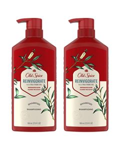Old Spice Reinvigorate Shampoo for Men with Tea Tree Oil, 21.9 Oz Each, Twin Pack