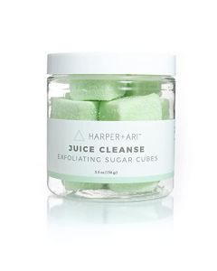 Harper + Ari Sugar Scrub Cubes (Juice Cleanse, 10 Cubes/5.3oz), Exfoliating Body Scrub in Single Use Size, Soften and Smooth Skin with Shea Butter and Aloe Vera