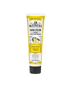 J.R. Watkins Natural Moisturizing Hand Cream, Hydrating Hand Moisturizer with Shea Butter, Cocoa Butter, and Avocado Oil, USA Made and Cruelty Free, 3.3oz, Lemon Cream, Single