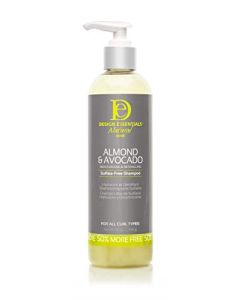 Design Essentials Natural Almond & Avocado Moisturizing & Detangling Sulfate-Free Shampoo, 12 Ounce
