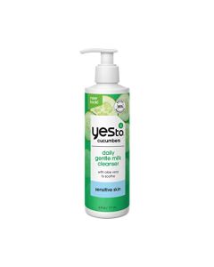 Yes To Cucumbers Daily Gentle Milk Cleanser, Soothing Face Wash That Won't Strip Your Skin & Holds Moisture, With Cucumber Extract, Soy Proteins & Green Tea, Natural, Vegan & Cruelty Free, 6 Fl Oz