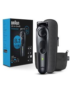 Braun All-in-One Style Kit Series 5 5470, 8-in-1 Trimmer for Men with Beard Trimmer, Body Trimmer for Manscaping, Hair Clippers & More, Ultra-Sharp Blade, 40 Length Settings, Waterproof