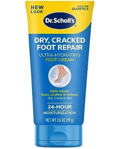 Dr. Scholl's Dry, Cracked Foot Repair Ultra Hydrating Foot Cream, 3.5 oz Lotion with 25% Urea, Heel Repair, Foot Care Heals for Healthy Looking Feet, Epsom Salt Soothes, Safe for Diabetics