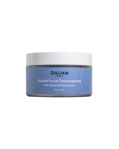 Gillian Cosmetics Tsubaki Facial Cleansing Balm with Gardenia Flower Extract; Remover & Face Cleanser, Sensitive Skin, Balm to Oil, Double Cleanse, Acne, Breakouts, Redness