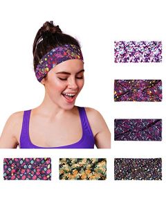 sissycos 6 Pack Women's Headbands Adjustable Knotted Bows Hair Bands Elastic Non Slip Headwraps (80s Color Splash)