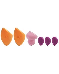 Real Techniques Miracle Complexion Assorted Beauty Sponges Makeup Blender, For Blending & Sculpting, Full Coverage, Professional Makeup Tool, Cruelty Free, Vegan, Latex Free, 6 Piece Sponge Set
