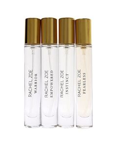 RACHEL ZOE Discovery Set - Set of 4 Eau de Parfum Sprays, 0.34 oz - Empowered, Fearless, Instinct, and Warrior - Perfectly Balanced Feminine Perfume for Women - Lasting Signature Designer Scent