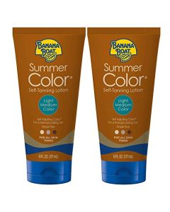 Banana Boat Summer Color Sunless Self Tanning Lotion, Reef Friendly, Light/Medium, 6oz. -2 Count (Pack of 1)