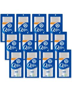Q-tips Antimicrobial Swabs for Cleaning are Made with 100 Percent Cotton, 300 Count, Pack of 12