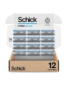 Schick Hydro Dry Skin Refills — Schick Razor Refills for Men, Men’s Razor Refills, 12 Count