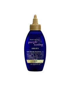 OGX Blonde Enhance + Purple Toning Drops, Blonde Toning to Personalize Your Blonde, Silver, Pre-lightened, Natural Blonde Hair, with Keratin, Sulfate Surfactant Free, Paraben Free, 4oz
