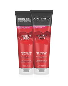John Frieda Radiant Red Shampoo for Red Hair, Helps Enhance Red Hair Shades, with Pomegranate and Vitamin E, 8.3 oz (Pack of 2)