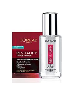 L'Oreal Paris Revitalift Hyaluronic Acid + Caffeine Hydrating Eye Serum, Fragrance Free .67 fl. oz + Moisturizer Sample