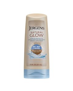 Jergens Natural Glow +FIRMING In-shower Self Tanner Lotion, Sunless Tanning for Medium to Deep Skin Tone, Anti Cellulite Firming Body Lotion, for Gradual and Natural-Looking Fake Tan, 7.5 Ounce