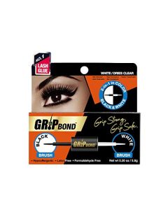 EBIN NEW YORK Grip Bond Eyelash Adhesive (Dual Brush, Black (Dries Dark) & White (Dries Clear), 0.20 oz) | Hypoallergenic Latex Free Formaldehyde Free Lasts All Day Ideal for Sensitive Skins