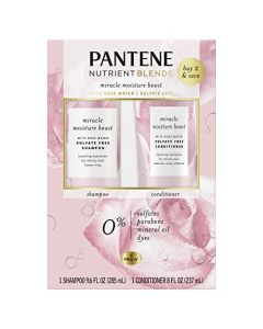 Pantene Nutrient Blends Miracle Moisture Boost Rose Water Shampoo & Conditioner Dual Pack for Dry Hair, Sulfate Free