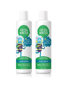 Fresh Monster 2-in-1 Kids Shampoo & Body Wash, Toxin-Free, Hypoallergenic, Natural Shampoo & Body Wash for Kids, Ocean Splash (2 Pack, 8.5oz/each)