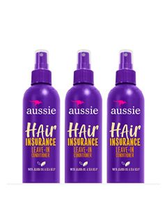 Aussie Leave in Conditioner Spray, with Jojoba & Sea Kelp, Hair Insurance, 8 fl oz, Triple Pack