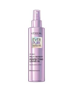 L'Oreal Paris, Leave In Conditioner Spray, 21-in-1 Multi Benefit Detangling, 450F Heat Protectant, Frizz Control, No Weigh Down with Coconut Oil, Sulfate Free & Vegan, EverPure 6.7oz