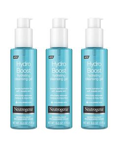 Neutrogena Hydro Boost Lightweight Hydrating Facial Cleansing Gel, Gentle Face Wash & Makeup Remover with Hyaluronic Acid, Hypoallergenic & Non Comedogenic, 6 oz, Pack of 3