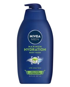 Nivea Men Maximum Hydration Body Wash, Aloe Vera Body Wash for Dry Skin, 30 Fl Oz Pump Bottle