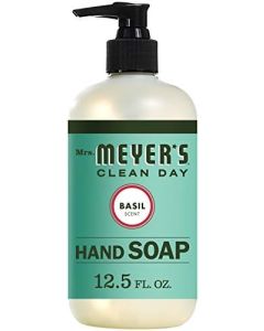 Mrs. Meyer's Hand Soap, Made with Essential Oils, Biodegradable Formula, Basil, 12.5 Fl. Oz