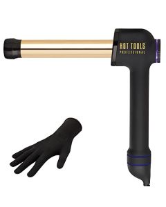 Hot Tools Pro Artist 24K Gold Curlbar Curling Wand | Long Lasting, Defined Curls (1 in)