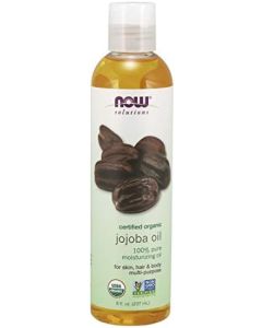 NOW Solutions, Organic Jojoba, Moisturizing Multi-Purpose Oil for Face, Hair and Body, 8-Ounce