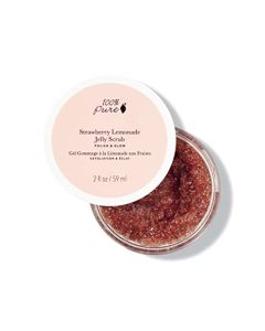 100% PURE Strawberry Lemonade Jelly Face Scrub Dry Skin Balancing Exfoliator - Deep Clean, Tone & Detoxifying Pore Cleanser - Natural Skincare Facial Radiance Polish & Glow - Vegan - 2oz