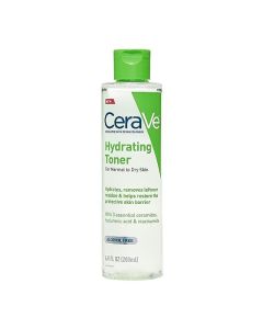 CeraVe Hydrating Toner for Face Non-Alcoholic with Hyaluronic Acid, Niacinamide, and Ceramides for Sensitive Dry Skin, Fragrance-Free Non Comedogenic, Full Size, 6.8 Fl Oz