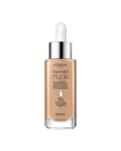 L'Oréal Paris True Match Nude Hyaluronic Tinted Serum Foundation with 1% Hyaluronic acid, Medium 4-5, 1 fl. oz.