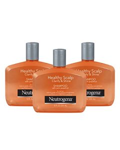 Neutrogena Exfoliating Healthy Scalp Clarify & Shine Shampoo for Oily Hair and Scalp, Anti-Residue Shampoo with Pink Grapefruit, pH-Balanced, Paraben & Phthalate-No, Color-Safe, 12 Fl Oz (pack of 3)
