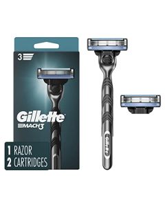 Gillette Mach3 Mens Razor with 1 Handle and 2 Razor Blade Refills