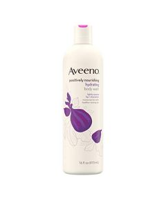 Aveeno Positively Nourishing Hydrating Body Wash for Dry Skin with Natural Fig & Shea Butter, Lightly Scented Daily Moisturizing Body Wash, 16 fl. oz