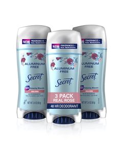 Secret Aluminum Free Deodorant for Women, Rose Scent 2.4 oz (Pack of 3)