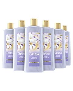 Caress Moisturizing Body Wash For Dry Skin Jasmine and Lavender Oil Leaves Skin Feeling Instantly Pampered, 18.6 Fl Oz (Pack of 6)